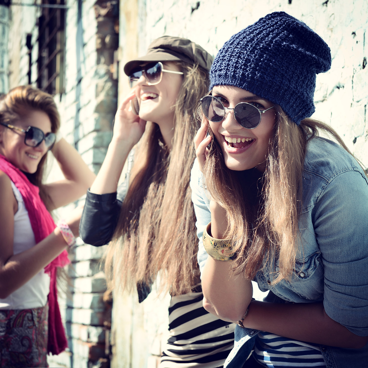 Girls laughing